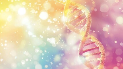 Aufkleber - In a vibrant bokeh background, DNA strands symbolise genetic research and biotechnology advances