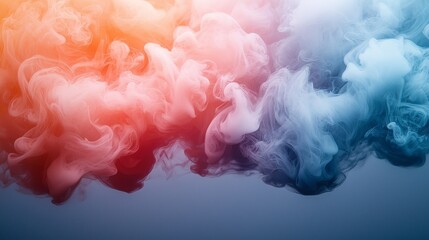Poster - A vibrant blend of blue and orange swirls around the smoke, creating an abstract and mesmerizing visual.