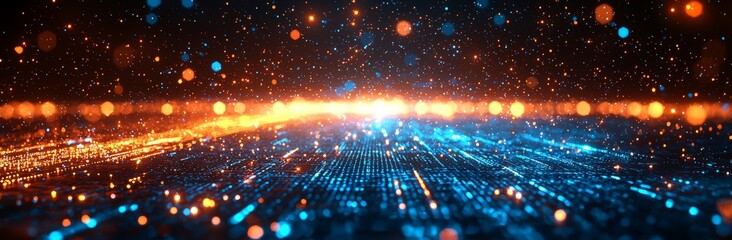 Leinwandbilder - Visit the abstract scifi tunnel with a captivating cosmic ambience and dynamic light beams