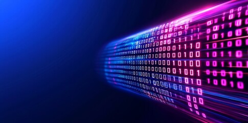 Fototapete - An abstract highway path depicted through virtual reality towers in the city. Concepts include big data, machine learning, stock, hyper loops, and a high speed network.