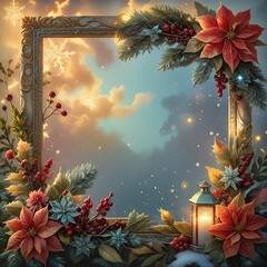 Wall Mural - christmas background with christmas tree