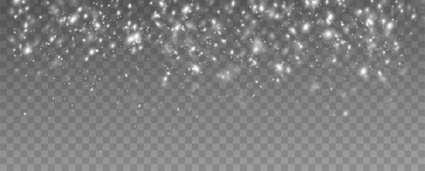 Poster - snowflakes on a transparent background. Snow storm effect. Winter snowfall.Christmas.	