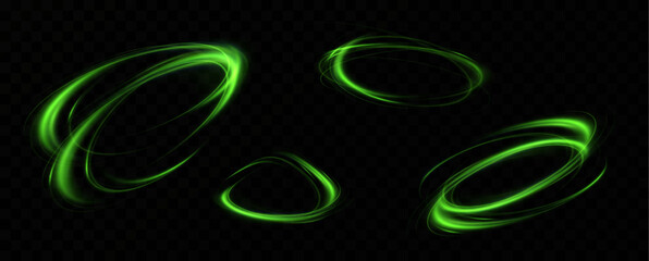 Poster - Green neon ring. Glowing circle. Glow effect. Round light frame. abstract light lines of movement and speed. Abstract light lines of movement and speed. light green ellipse.