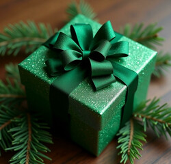 Wall Mural - green gift box