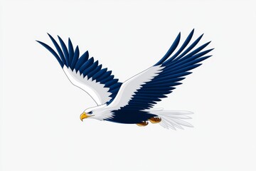 Aufkleber - A clean and abstract design of an American eagle, with its wings forming a simple 