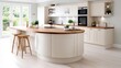 © suraida - Cream and Brown Luxury Kitchen Bathed in Natural Light