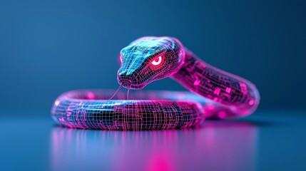 The digital snake symbolises the Python programming language.