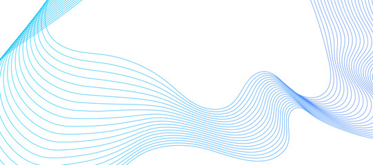 Abstract vector with blue wave lines on white background, perfect for modern designs and presentations.