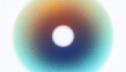 Wall Mural - abstract grainy gradient blurred glowing ring on white background, orange and blue, noise texture ef