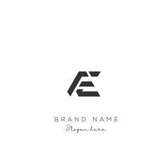 AE Letter Logo Design. Modern minimalistic creative AE letter initial icon vector template. Premium logo with Objects design. Elegant corporate identity.
