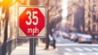 © yang - Speed limit sign displaying 35 mph on a rural road, emphasizing the importance of adhering to traffic regulations for safety and compliance.