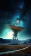 © Artistic - satellite dish in the night