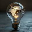 © Fxquadro - Illuminated world map design bulb represents innovation