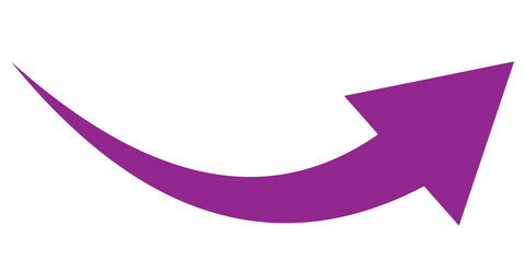 Wall Mural - purple long arrow icon. purple long curved arrow.