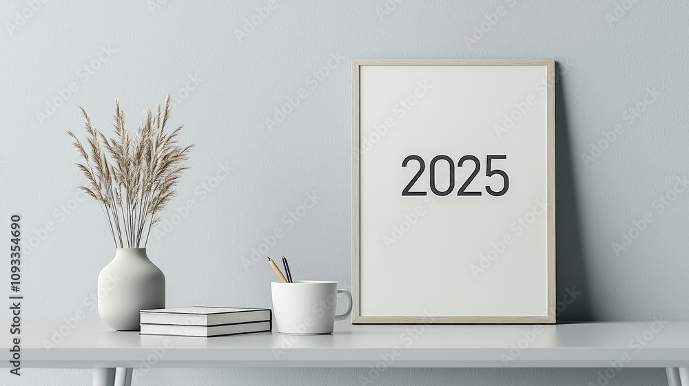 Goal setting and planning in 2025 concept Stylish interactive year at Goal setting and planning in 2025 concept Stylish interactive year at