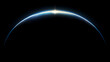 © Thiago - Total solar eclipse over the earth. Solar Eclipse Horizon. Illustration
