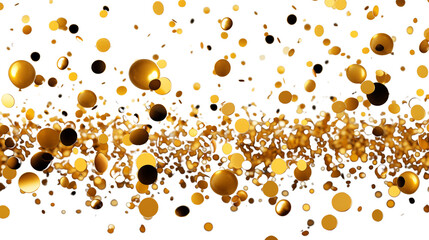 Wall Mural - Elegant gold confetti falling continuously, perfect for festive and luxury-themed projects, isolated on transparent background.