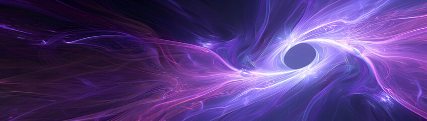 A purple and blue gradient background with swirling lines of light, creating an abstract pattern that resembles the interior of a cosmic object or tunnel. 