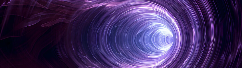A purple and blue gradient background with swirling lines of light, creating an abstract pattern that resembles the interior of a cosmic object or tunnel. 