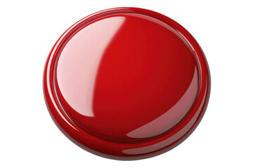 Red button isolated on transparent background
