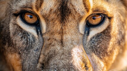 Canvas Print - A close-up view of a lion's face, perfect for use in wildlife or nature-related projects