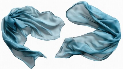 Wall Mural - Elegant Blue Silk Scarf