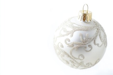 Sticker - A small white Christmas tree decoration with a golden top, ideal for holiday scenes or winter-themed designs