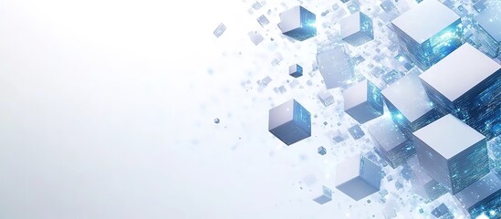 Abstract 3D cubes technology background.