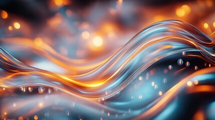 Fototapete - Abstract dynamic design with flowing lines, colors. Smooth liquid effect. Vibrant wave pattern. Modern futuristic illustration. Relaxing colors. Horizontal graphic. Bright luminous shapes. Smooth