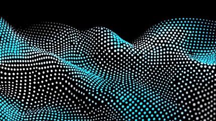 Poster - Abstract representation of waves using a dotted pattern in contrasting colors.