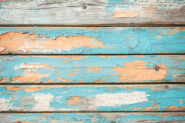 Wall Mural - Distressed Paint Peeling from Wooden Surface