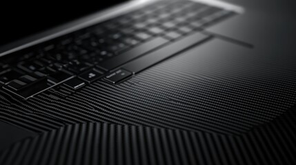 Wall Mural - Close-up of a laptop keyboard and textured palm rest.
