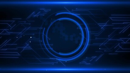 Wall Mural - futuristic blue technology background hud element circuit board on technology background. cpu proces