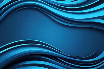 Wall Mural - dynamic abstract 3d blue background with wavy lines and geometric patterns
