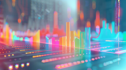 Colorful charts and graphs display data analytics on a white background, illustrating trends and insights in a modern, effective layout suitable for presentations or reports