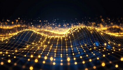 Poster - Abstract Digital Network with Glowing Nodes and Lines