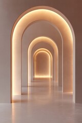 Aufkleber - Illuminated Archway Corridor with Soft Lighting
