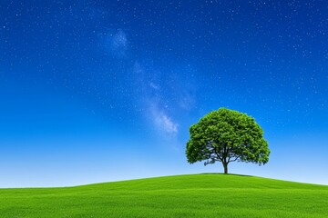 Wall Mural - a spring night sky adorned with a colorful milky way.