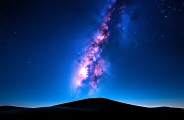 Wall Mural - the midnight sky and stars. a nighttime landscape featuring the milky way. a cosmic and spatial back