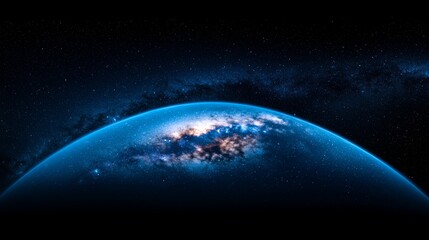 Wall Mural - the milky way galaxy, adorned with stars and space dust, shines brightly in the night sky, set again