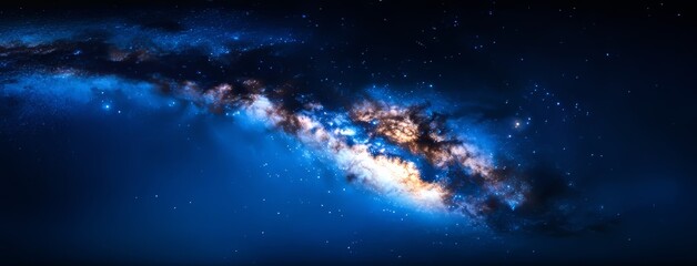 A starry night sky with the Milky Way as an abstract dark background.
