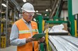 © A2Z AI  - An engineer reviewing safety protocols on a clipboard, focused on ensuring workplace safety and compliance, surrounded by technical equipment and a professional environment