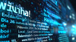 © tiagozr - Blue digital display with overlaid informational text.