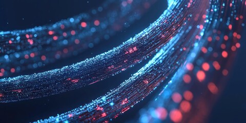 Aufkleber - Abstract Blue and Red Light Trails with Bokeh
