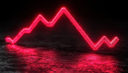 Aufkleber - Glowing Red Line Graph Depicting Downward Trend