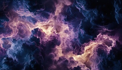 Poster - Abstract Cosmic Clouds with Glittering Stars