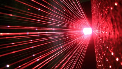 Aufkleber - Red Light Streaks Converging at a Point