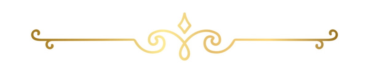 gold text divider doodle. wedding decorative element. divider ornament, border, vintage line separat