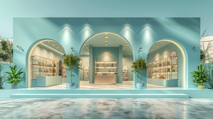 Wall Mural - Elegant boutique showcasing vibrant designs, inviting shoppers to explore unique treasures in a trendy location. Generative AI