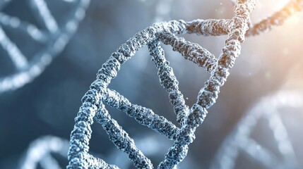 Poster - A Close-Up of a Shiny, Twisted DNA Strand